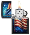 Zippo 46718  American Flag Design  Black Matte Finish Lighter  New