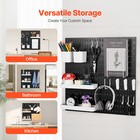 Pegboard Combination Kit 11 X 11  Plastic Pegboard 4 Panels Wall Organizer Black