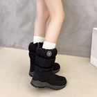 Women s Mid-calf Winter Snow Boots - Quilted  Waterproof  Side Zip  White black
