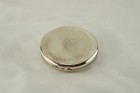 Vintage Compact Silver Tone Crown Painted Enamel Guilloche Iris Powder