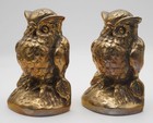 Vintage Brass Owl Bookends Pair 6 5  Rustic Patina - 4 Lb 6 Oz