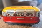 Vintage 1950s-60s West German Tin Litho Wind-up Bus Toy Made In Western Germany