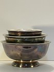 3 Gorham Paul Revere Bowls Set Patina Nesting Pedestal Liners Ep Yb 411 412 413