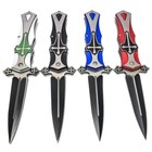 Tactical Celtic Cross Spring Open Assisted Folding Stiletto Pocket Knife New
