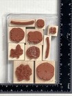 Stampin Up Greenhouse Garden Retired Wooden Stamp Set Flowers Stems
