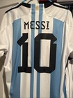 2022 23 Argentina Home Jersey  10 Messi Large World Cup Champions 3 Star Kit