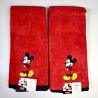 Disney Mickey Mouse Hand Towels Set Of 2 Jumping Beans Red 16x26 Cotton Nwt