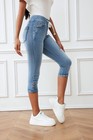 Women s High Waist Cropped Capri Jeans ripped Distressed Denim Capri Pants