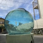 Japanese Glass Fishing Float Buoy Ball 9 8 In Vintage Double F  003