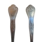 Update Stainless Soup Ladle Set 2 10  Floral Embossed Handle Silverware Kitchen
