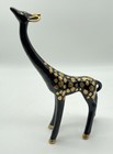 Mid Century Modern Ceramic Giraffe 9  Hollywood Regency Mcm Black Vintage Gold