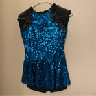Weissman Dance Costume Jazz Aqua Blue Teal Stand Down 12832 Child Lc