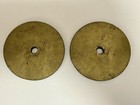 2 Vintage Gold Weider 10 Lb Standard Weight Plates 1    Hole Flat Back  9 25    Rare