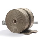  2  X 50  Titanium Exhaust Header Heat Wrap 2 Rolls With 20pcs 11 8 Inch 