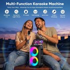 Portable Karaoke Machine W  2 Wireless Mics Bluetooth Led Speaker 10h Tws  Prime