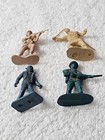 Vintage 1 32 Toy Soldier Lot 4pc Mpc Metallic Pilot Starlux Officer Airfix Wwii