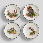 Pottery Barn Fantastical Forest Fall Birds Stoneware Appetizer Plates Set 4