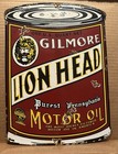 Vintage Gilmore Motor Oil Sign - Motor Oil Bucket Quart Can Gas Porcelain Sign