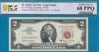  2 00 1963-a  Legal Tender Red Seal United States Note Pcgs Superb Gem New 68ppq