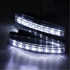 2pcs 8 Led 12v Car Daytime Running Light Drl Driving Fog White Super Bright Lamp