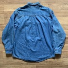 Vintage 90s Eddie Bauer Denim Button Shirt Jacket Size Large Made In Usa