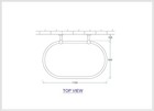 Luxury Oval Shower Curtain Rod 45x25 Ceiling Mount Clawfoot Tub Black Rail