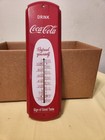 Vintage Drink Coca Cola Red Metal Advertising Thermometer Sign Refresh Yourself