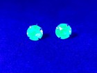 Sterling Blue Uranium Glass Stud Earrings 925 Silver