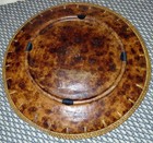Decorative Faux Tortoise Shell - Woven Wicker Edge - Ceramic Plate - 14  Diam 