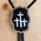 Three Crosses Cross Religons Church Easter Rodeo Western Cowboy Cowgirl Bolo Tie