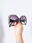 Vintage Style Oversized Round Rhinestone Sunglasses