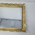 Vintage Mirror Vanity Tray Gold Filigree Rectangle Hollywood Regency Mcm 