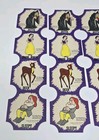 1950 s Snow White Bread Labels Uncut Strips Lot Of 9 Witch Deer And Sleepy
