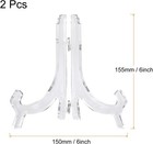 Uxcell 2pcs 6 3  Acrylic Easel Stand  Folding Display Plate Holder Clear For Dec