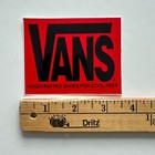 Nos Vtg Vans Shoes Sticker Red And Black 80s 90s Skateboard Bmx Cool Feet