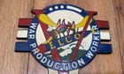 Vintage Wwii Elco Pt Boat Navy War Production Worker License Plate Topper Rare