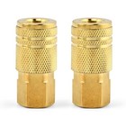 2-pack 1 4 Inch Npt Brass Female Industrial Couplers  Quick Connect Air Hose 