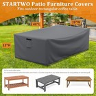 Patio Coffee Table Cover Waterproof Patio Furniture 48 lx28 wx13 h Grey
