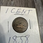 1858  Large Letters  1c Flying Eagle Cent