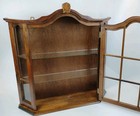 Solid Oak Wood Dutch Wall Mounted Display Cabinet 28  Glass Door Curio Case Arch