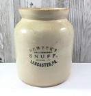 Demuth s Antique Stoneware Snuff Jar With Lid 1 Gallon Lancaster Pennsylvania