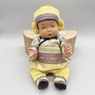 Vintage 10  Ming Ming Composition Chinese Baby Doll Silk Outfit