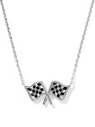 Kendra Scott X Checkered Flag Silver Short Pendant Necklace