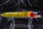 No Hooks Heddon Original Wood Vamp Perch Color Painted Eyes Red Fishing Lure