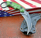 Karambit Fixed D2 Blade Knife Tactical Full Tang Survival Hunting Kydex Sheath