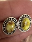 Palomino Turquoise Sterling Silver Stud Earrings Southwestern Oval Bezel Set