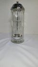 Vintage Tablecraft Glass Drinking Straw Holder Straw Dispenser 11  Metal Top