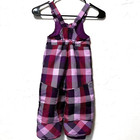 Circo Toddler Snow Bib Overalls 18m Pink Purple Plaid Insulated Girls Winter