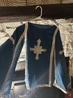 Blue Cosplay Tunic Robe  Cream Trim   Cross Emblem - Fantasy Medieval Costume