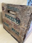 Antique Worcester Soda Co  Ware  Mass Ma Usa Wood Crate Box Advertising Bottle